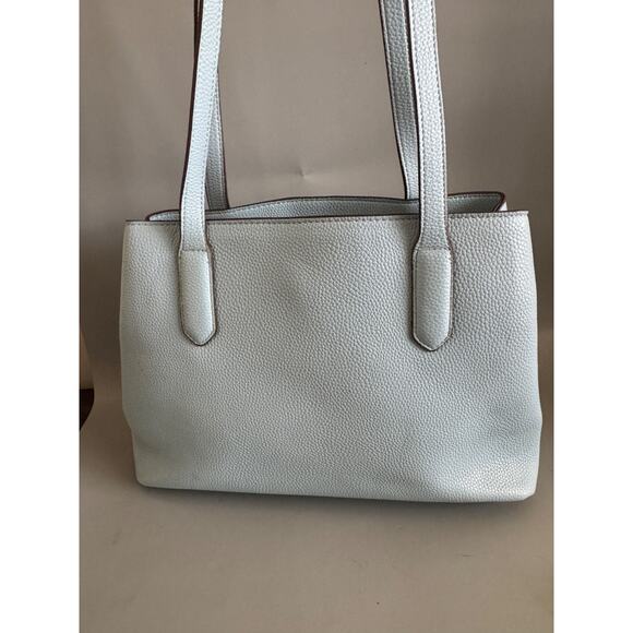 Nanette Lepore Tote Bag Womens Baby Blue Pebbled Faux Leather Shoulder Bag Purse - Picture 5 of 9